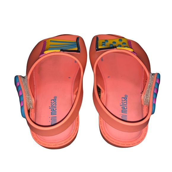 Mini Melissa Mia Fabula Butterfly and Caterpillar Coral Sandals - Picture 5 of 13